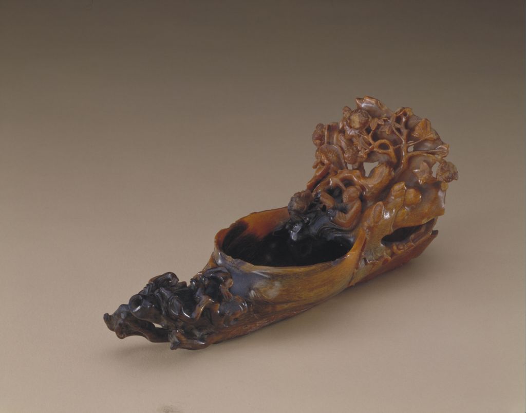 图片[1]-Carved old man’s rhinoceros horn cup-China Archive